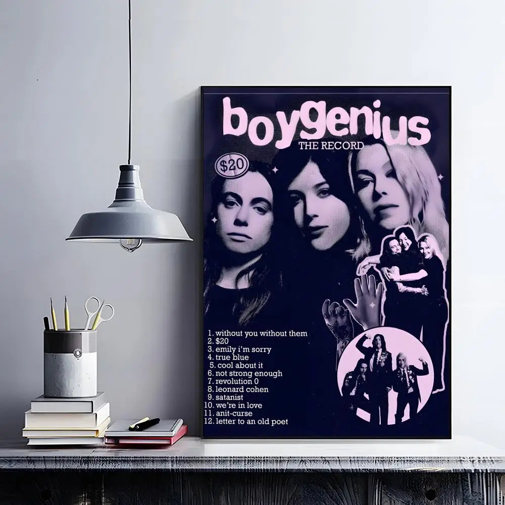 Phoebe Bridgers Poster – HD Waterproof Self-Adhesive Wall Art Music Wall Poster Peaceful Pleasures Health and Wellness Black3 21X30cmNoframe