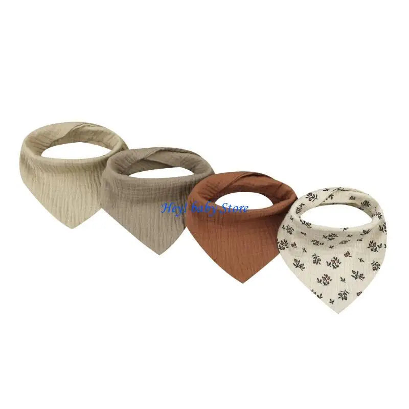 Baby Feeding Bibs 4-Pack | Soft Cotton Spill-Proof Toddler Bibs