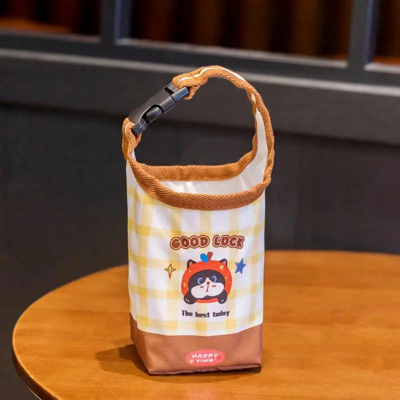 Cartoon Canvas Water Bottle Carrier Bag | Stroller & Backpack
