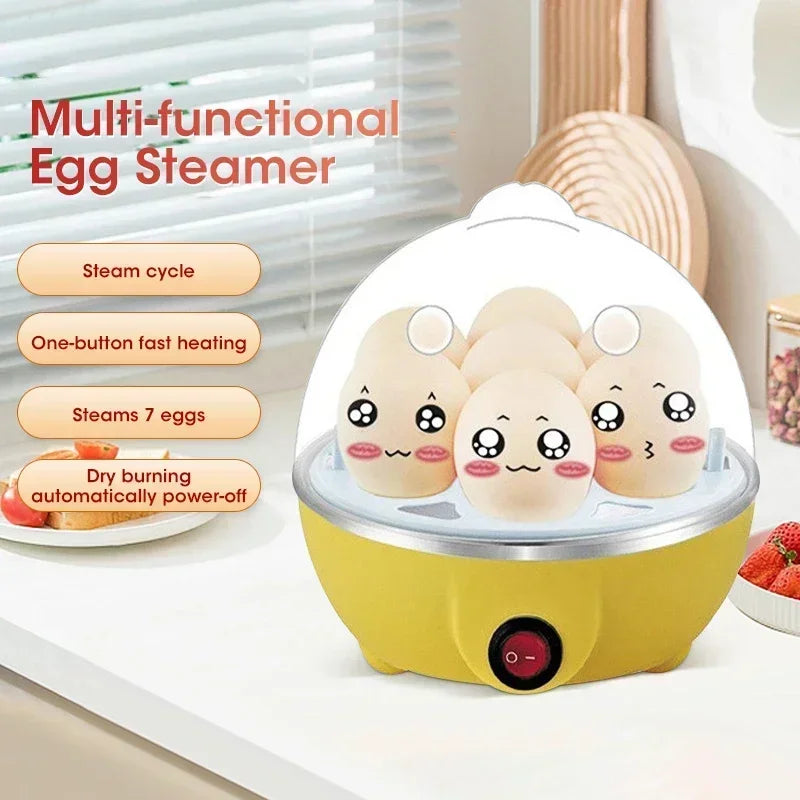 Mini Electric Egg Cooker 6 Eggs Steamer Multifunction Auto Shut Off Boiler Fast Cooking for Breakfast Kitchen Appliance Peaceful Pleasures Health and Wellness