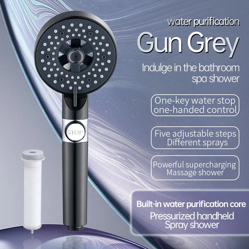 5-Mode High Pressure Handheld Shower Head | Water Saving