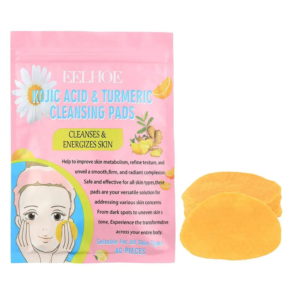 Kojic Acid & Turmeric Cleansing Pads – Brightening Facial Sponge