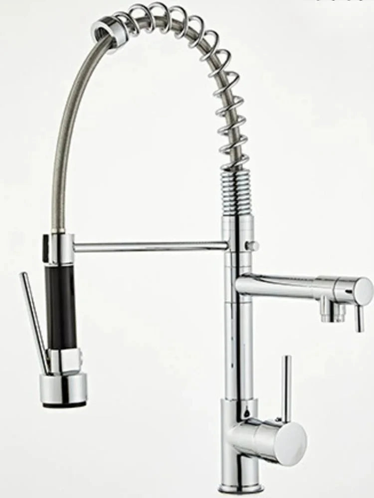 All-Copper Pull-Down Spring Kitchen Faucet | Hot Cold & Purified