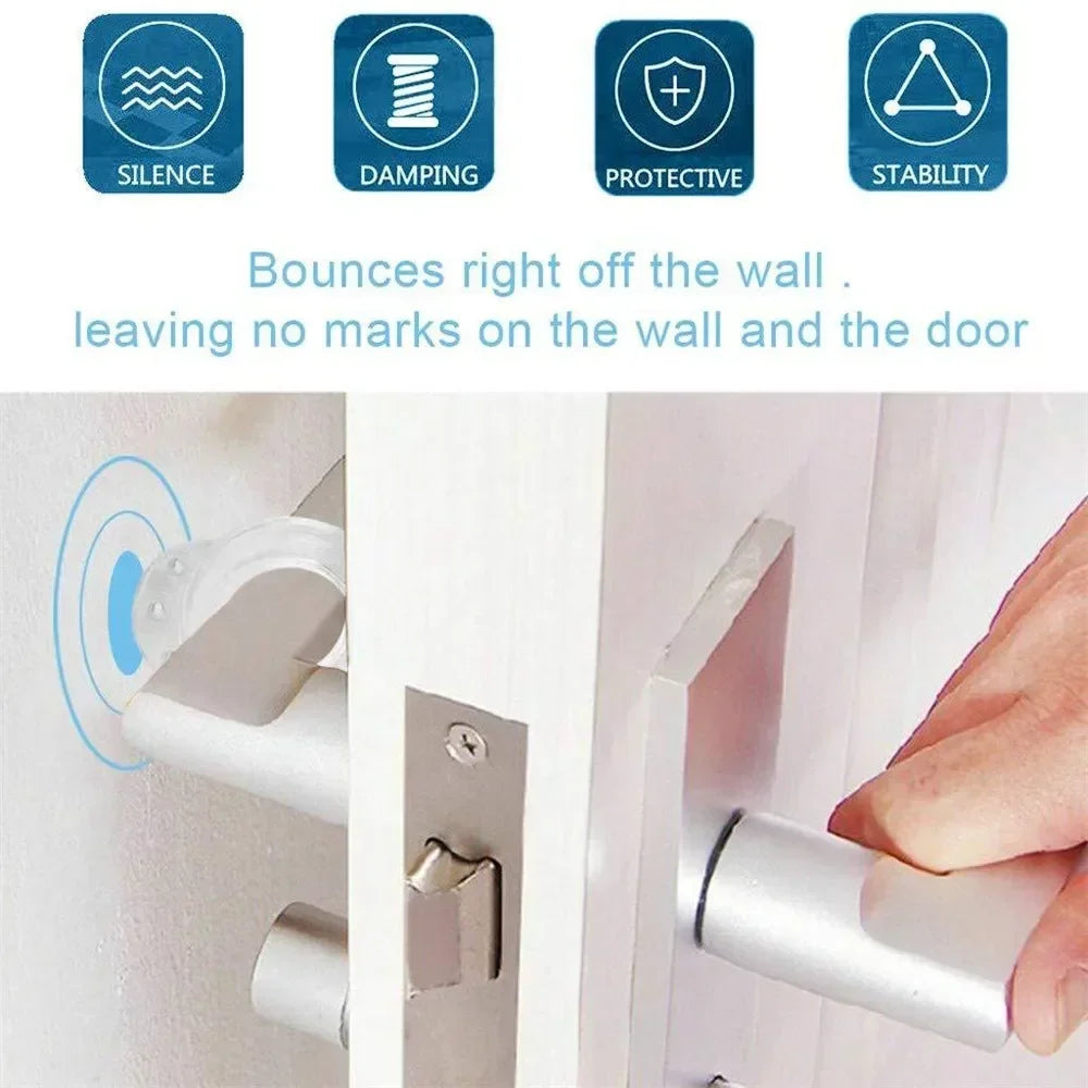 PVC Door Handle Wall Protector Bumper Stoppers – Clear 1–8 Pcs