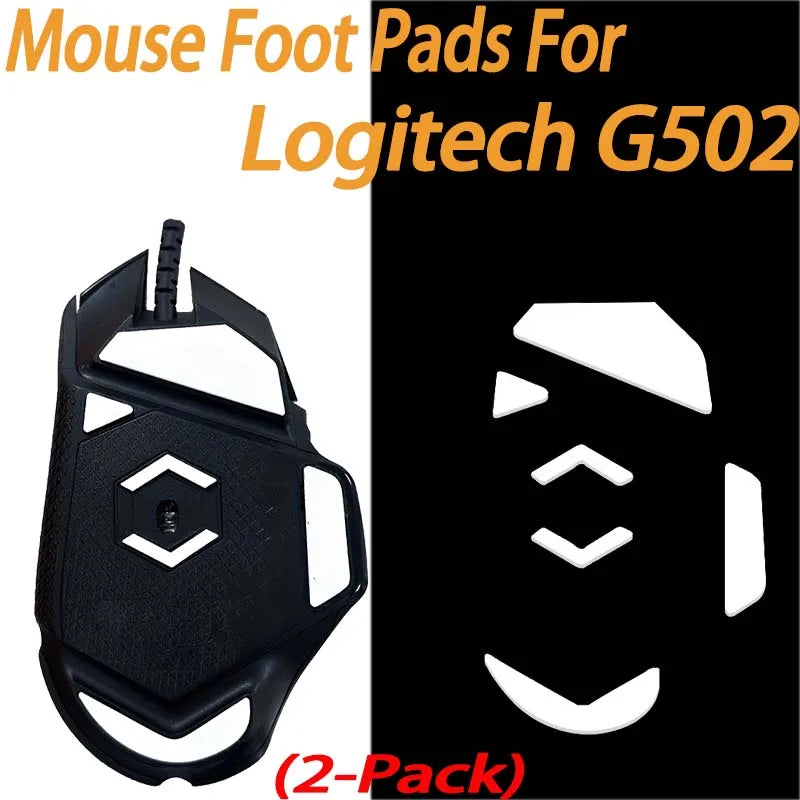2pcs Teflon Foot Pads for Logitech G502 Hero Wired Mouse - E-Sports Gaming Mouse Accessories, Black, Mouse Pads for Desk Peaceful Pleasures Health and Wellness