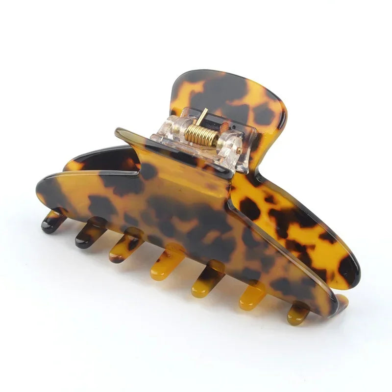 Fashion Acetate Leopard Print Hair Claws Geometric Crab Shape Clamp Styling Hair Clips for Women Girls Hairpin Hair Accessories Peaceful Pleasures Health and Wellness