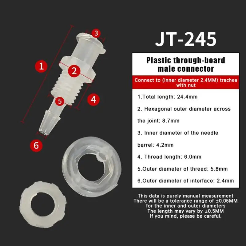 PP Plastic Lock Adapter Straight Through Air Valve Tube Connector