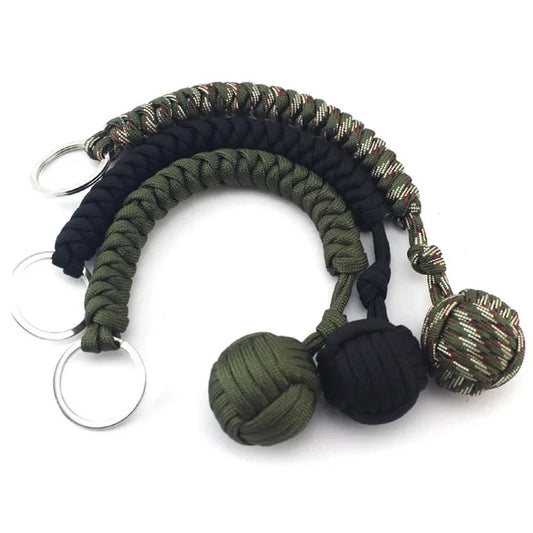 Monkey Fist Paracord Keychain with Steel Ball | EDC Survival Paracord Survival Keychain Oasis Select