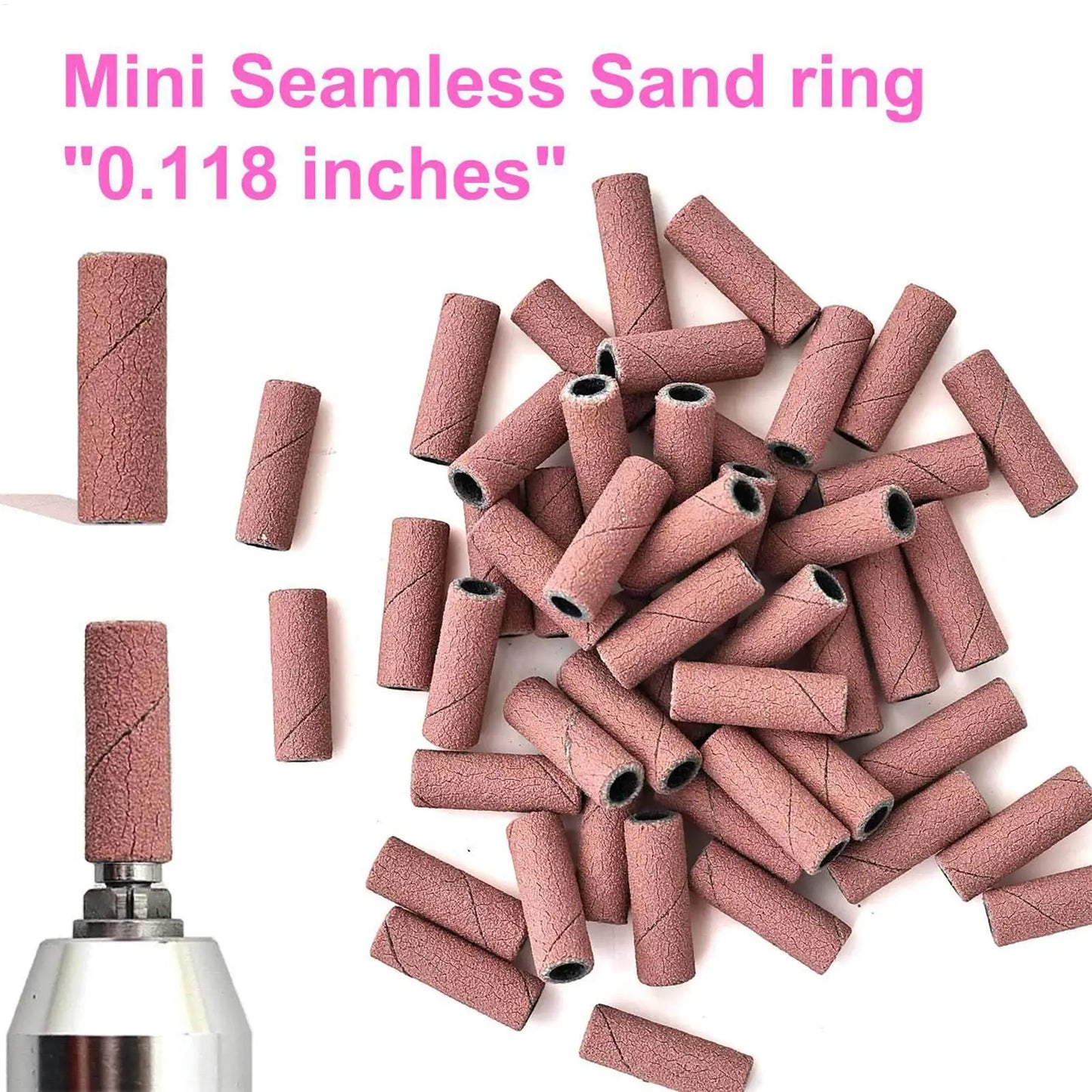 50-Pack Nail Drill Sanding Bands – Gel Polish Buffer & Remover
