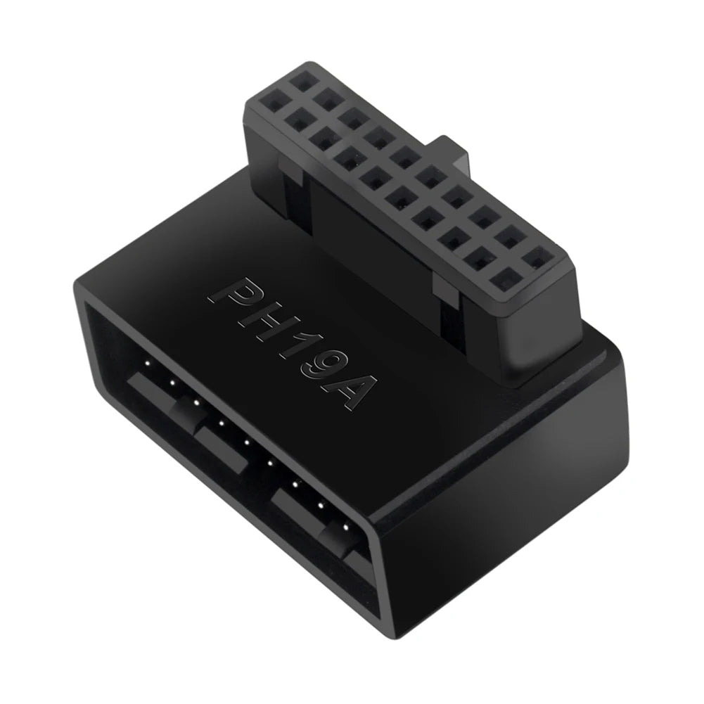 USB 3.0 19P 20P 90 Degree Computer Motherboard Header Adapter Plug-in Converter PC Desktop High Speed Mainboard Connector Plugs Peaceful Pleasures Health and Wellness TypeA