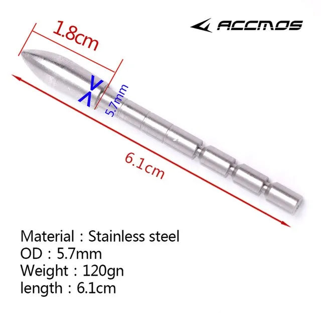 Archery ID3 2 4 5 6 8 0 Stainless Steel Insert Arrowhead Point Tips