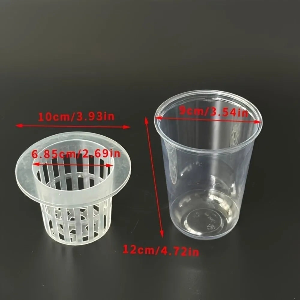 Transparent Hydroponic Mesh Cups – 5-Pack Nursery Net Pots
