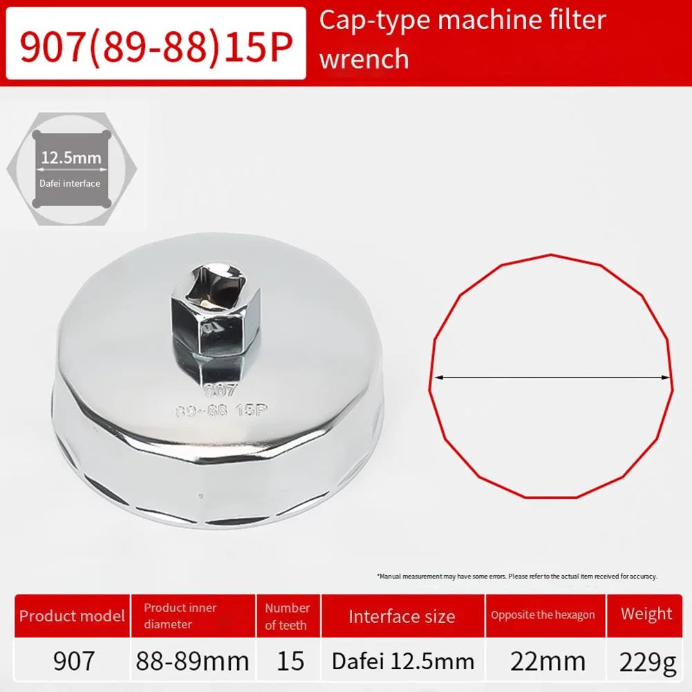 64–89mm Oil Filter Removal Wrench | 1/2" Square Drive Tool