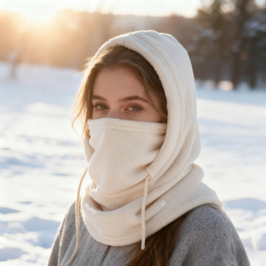 1PC Winter Fleece Neck Warmer Balaclava, Adjustable Drawstring Hood, Lightweight Soft Unisex Ski Mask for Cycling Outdoor Sports Peaceful Pleasures Health and Wellness