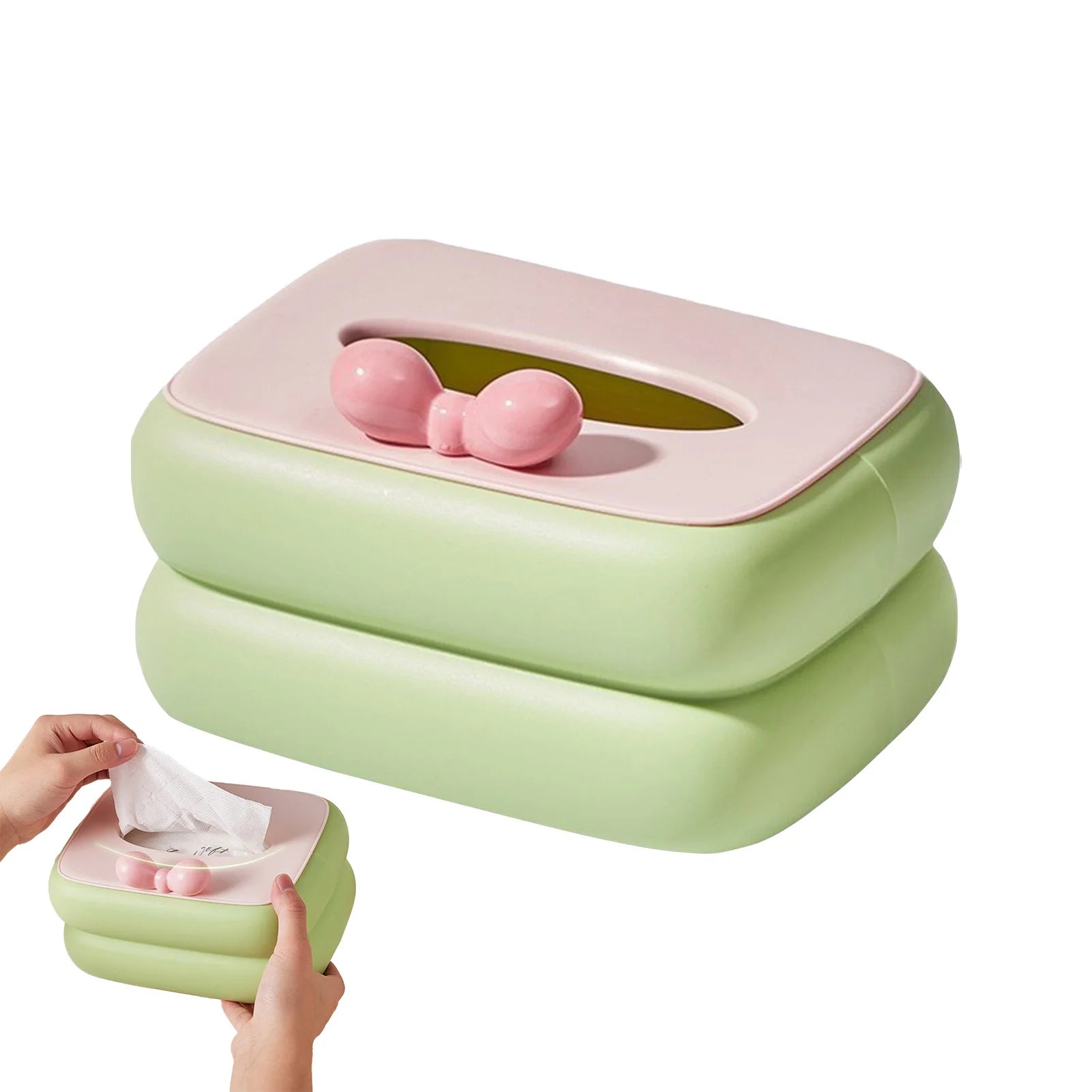 Candy Color Tissue Box Cover Tissue Holder Dispenser Plastic Tissue Organizer for Night Stands Bedrooms Office Peaceful Pleasures Health and Wellness