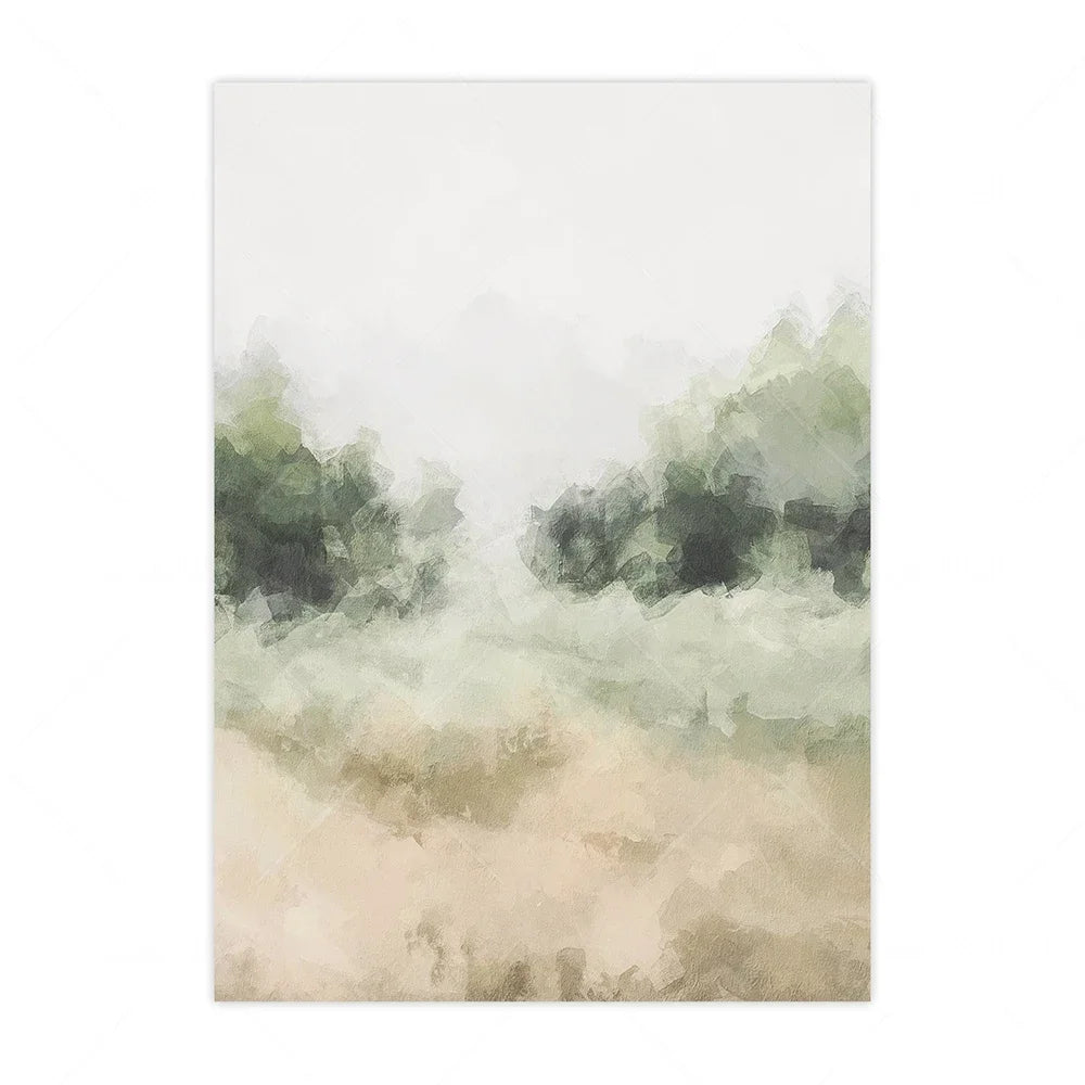 Scandinavian Simple Abstract Wall Art Neutral Landscape HD Canvas Oil Painting Poster Prints Home Bedroom Living Room Decoration Peaceful Pleasures Health and Wellness A 50x70cm Unframed