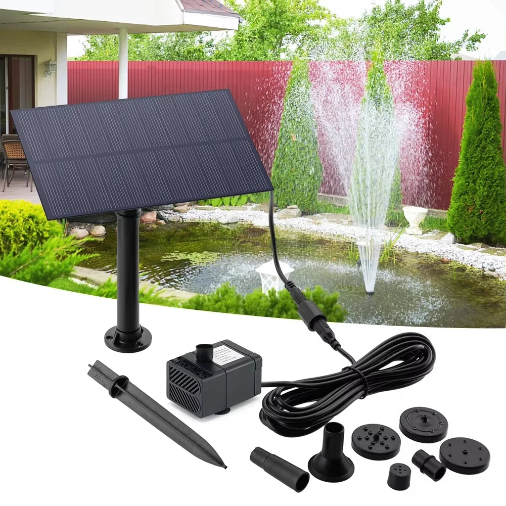 Solar Fountain Pump 5W 5V /7W 1.5V With Stake Solar Power Panel Energy Saving Watering System Kit Garden Decoration Peaceful Pleasures Health and Wellness