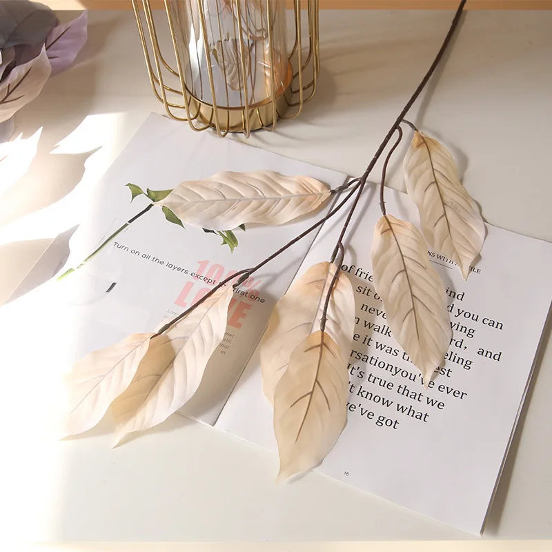 Silk Artificial Willow Bouquet | Fake Green Leaves for Home & Wedding