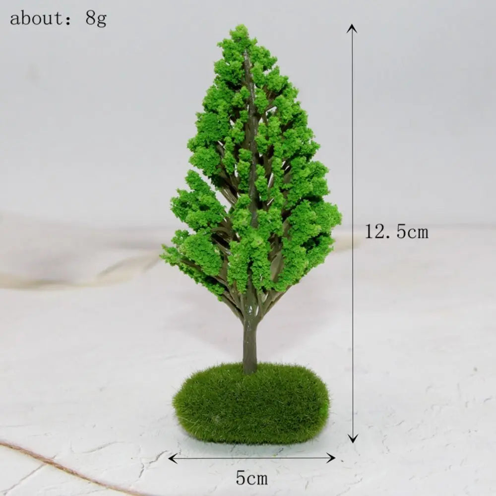 Miniature Model Trees Dollhouse Moss Rock Wooden Base DIY Diorama