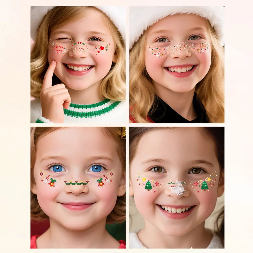 Christmas Sparkle Freckle Temporary Face Stickers – 6 Sheets