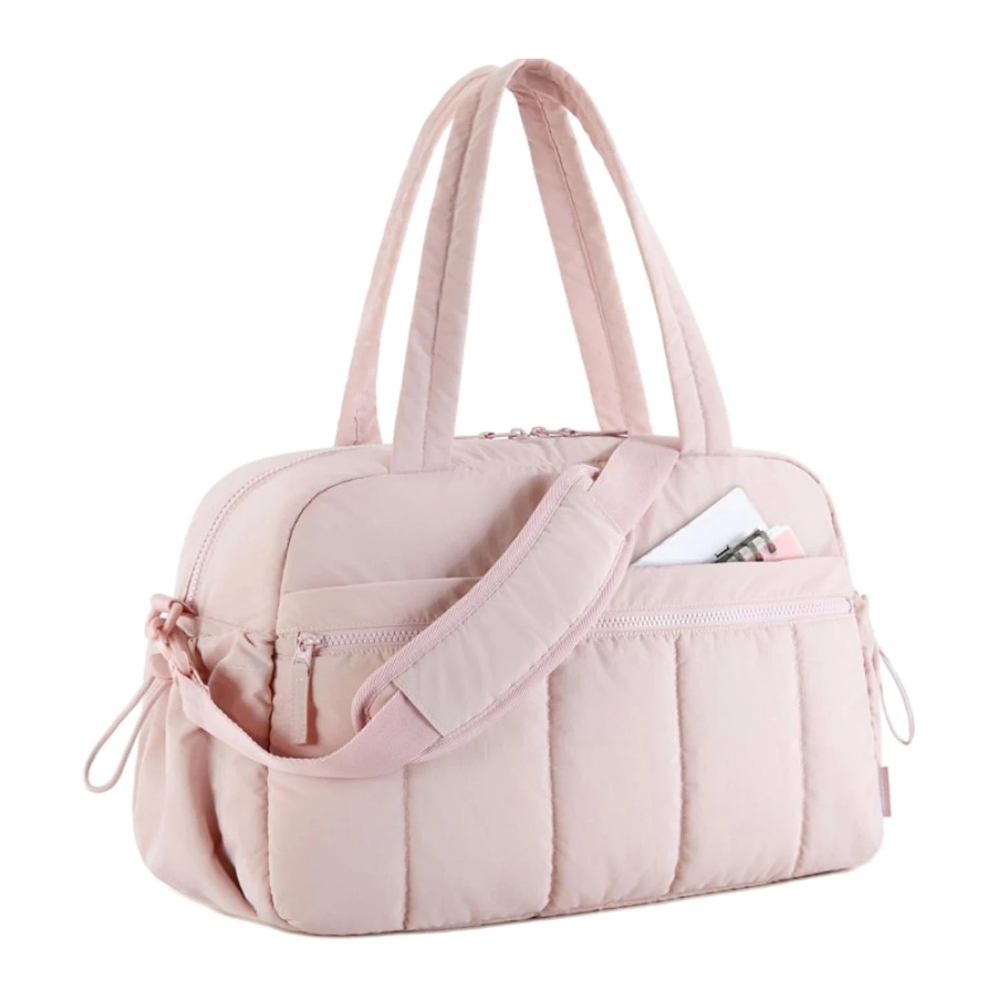 Travel Gym Bag Large Capacity with Separate Compartment Design for Short Trips Sports Outdoor Activities Peaceful Pleasures Health and Wellness Pink