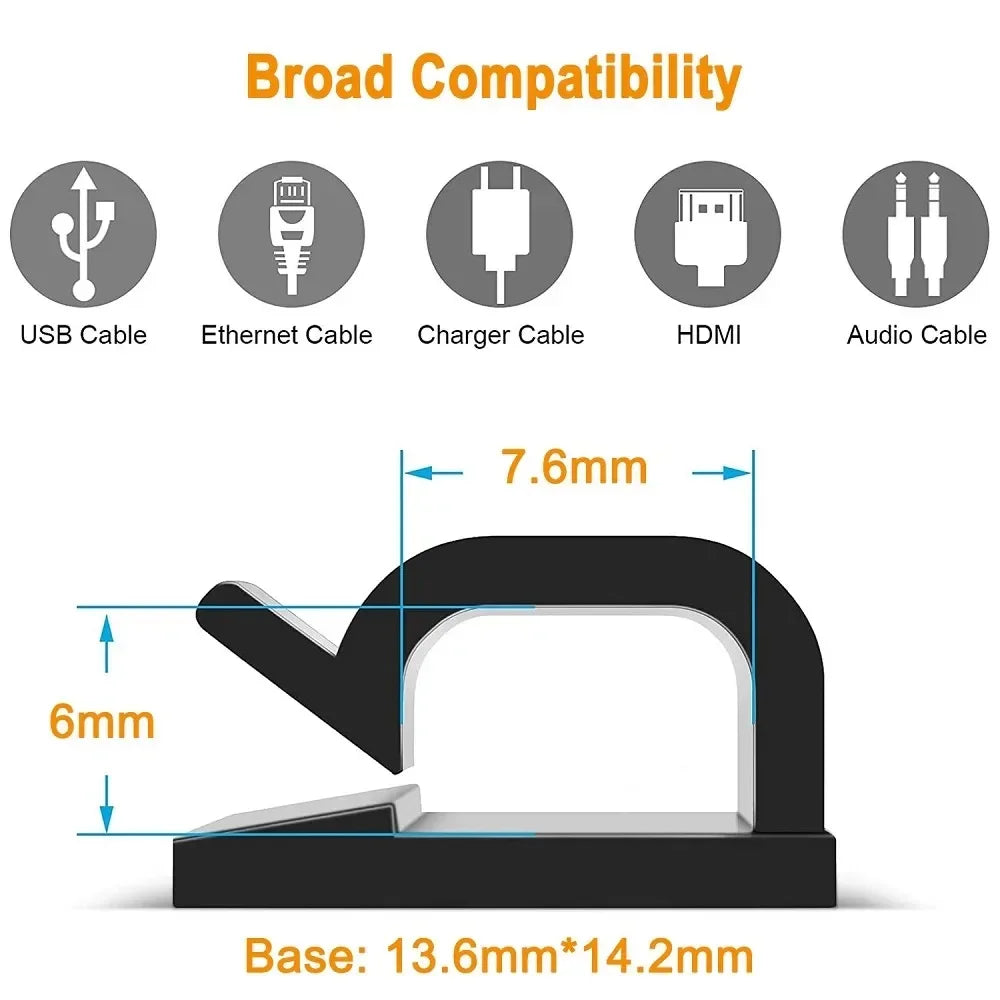 Car Cable Clamp Accessories Guiding Line Self-adhesive Line Management Clips Wiring Wire Arrangement Electrical Equipment WINDER Peaceful Pleasures Health and Wellness