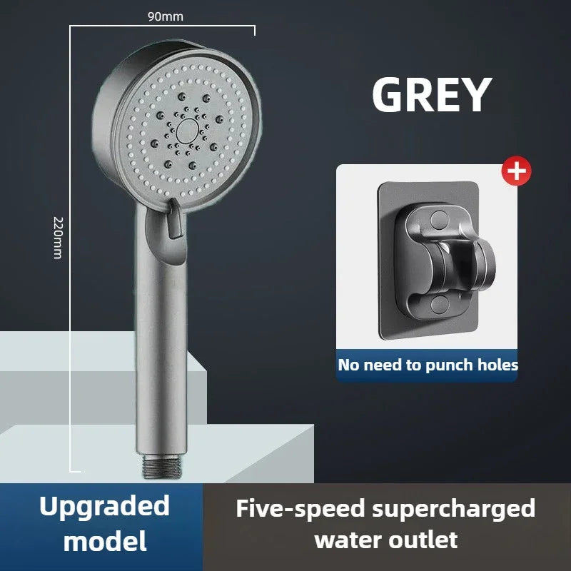 High Pressure Handheld Shower Head – 3 Modes, Water Saving