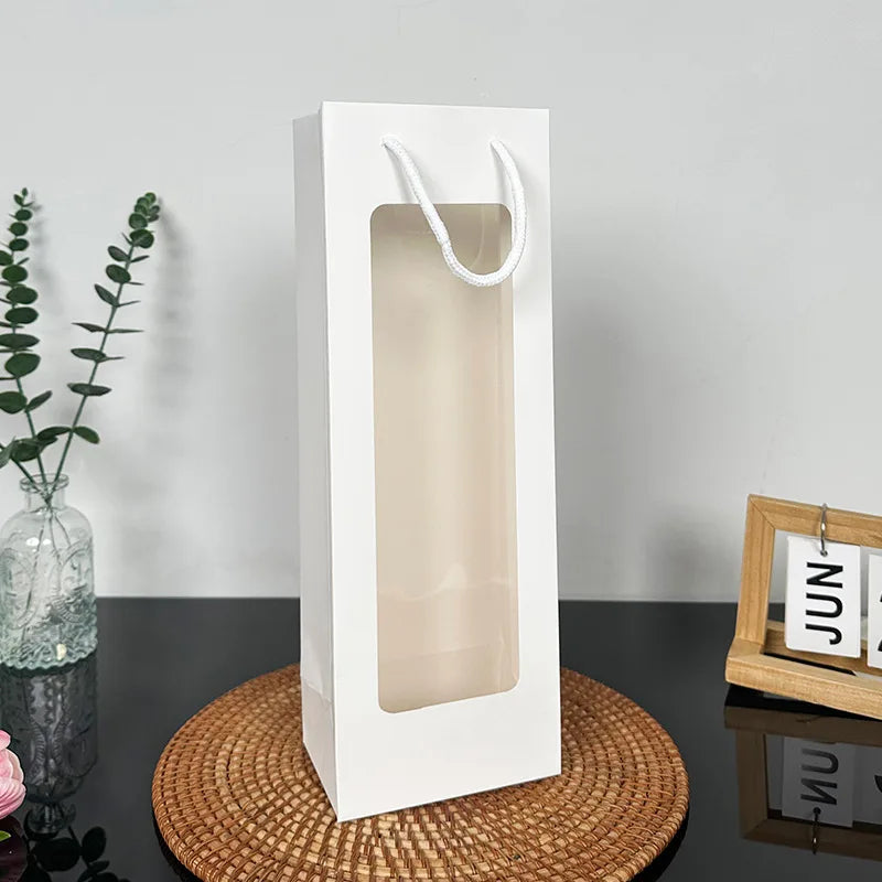 Flower Gift Bag Transparent Window | Kraft Bouquet Tote