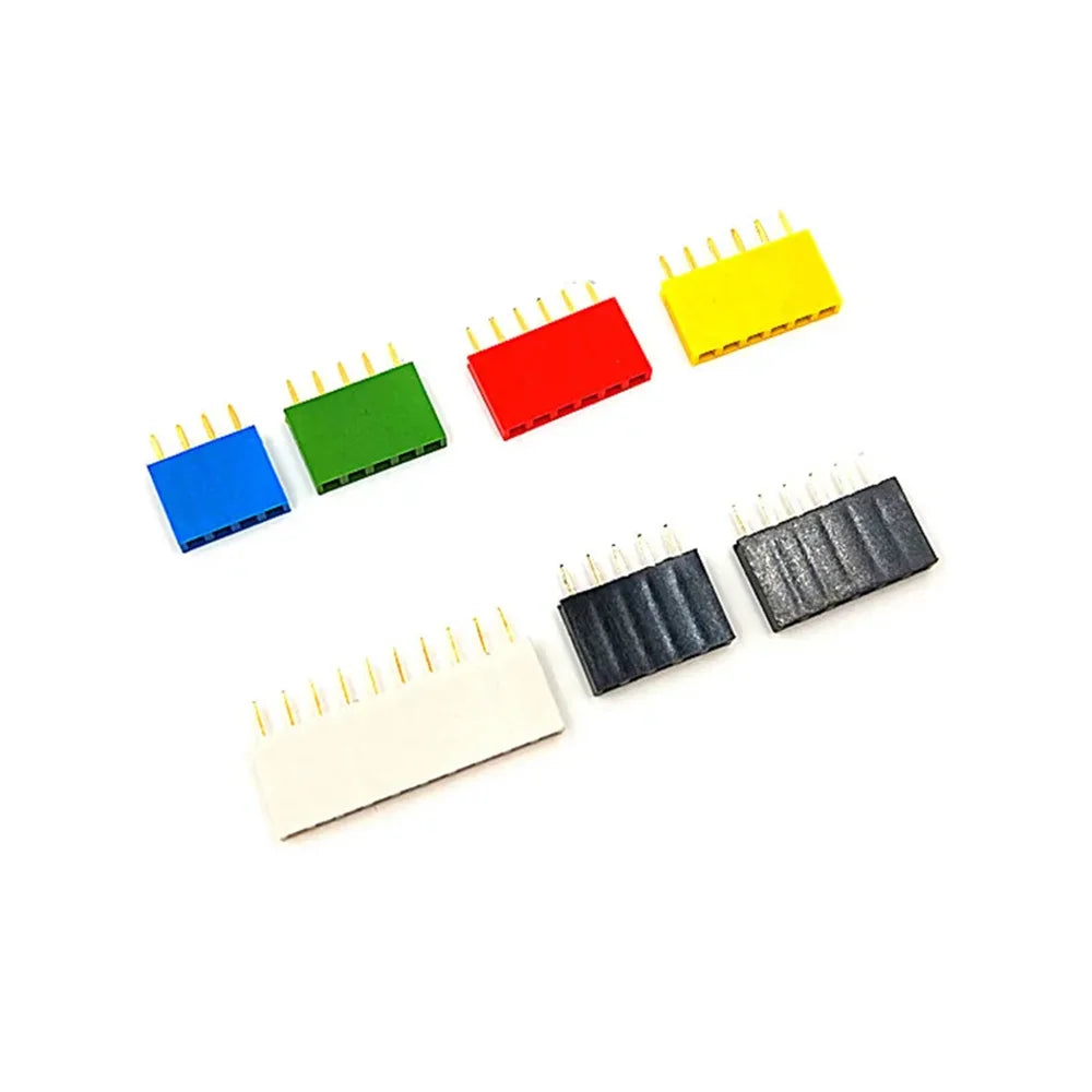 10PCS 2.54mm Single Row Female Pin Header Connector 2/3/4/6/8/10/16/40p Strip Pinheader PCB Board Colourful Socket For Arduino Peaceful Pleasures Health and Wellness