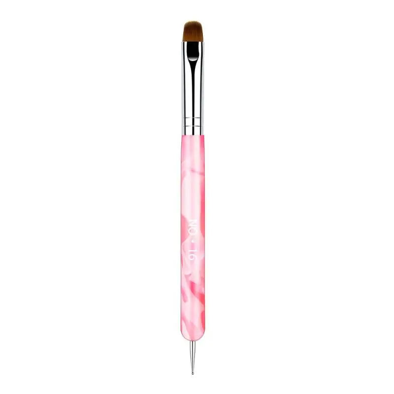 French Dual End Beginner High Quality Painting Manicure Tool Acrylic Drawing Nail Art Brush Nail Art Rhinestone Gel Dotting Pen Peaceful Pleasures Health and Wellness 16 Pink