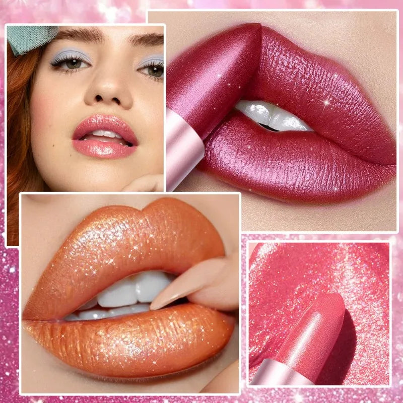 Diamond Shine Pearlescent Glitter Lipstick – High Gloss & Hydrating