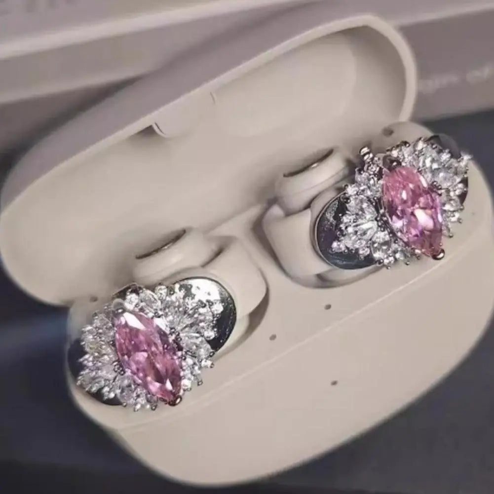 Rhinestone Clip-On Earphone Decoration | DIY Zirconia Earbud Charm