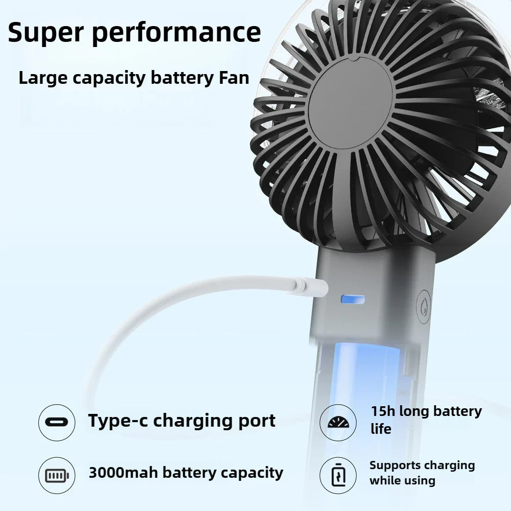 URGGU Portable Misting Fan – 4000mAh Handheld USB Fan