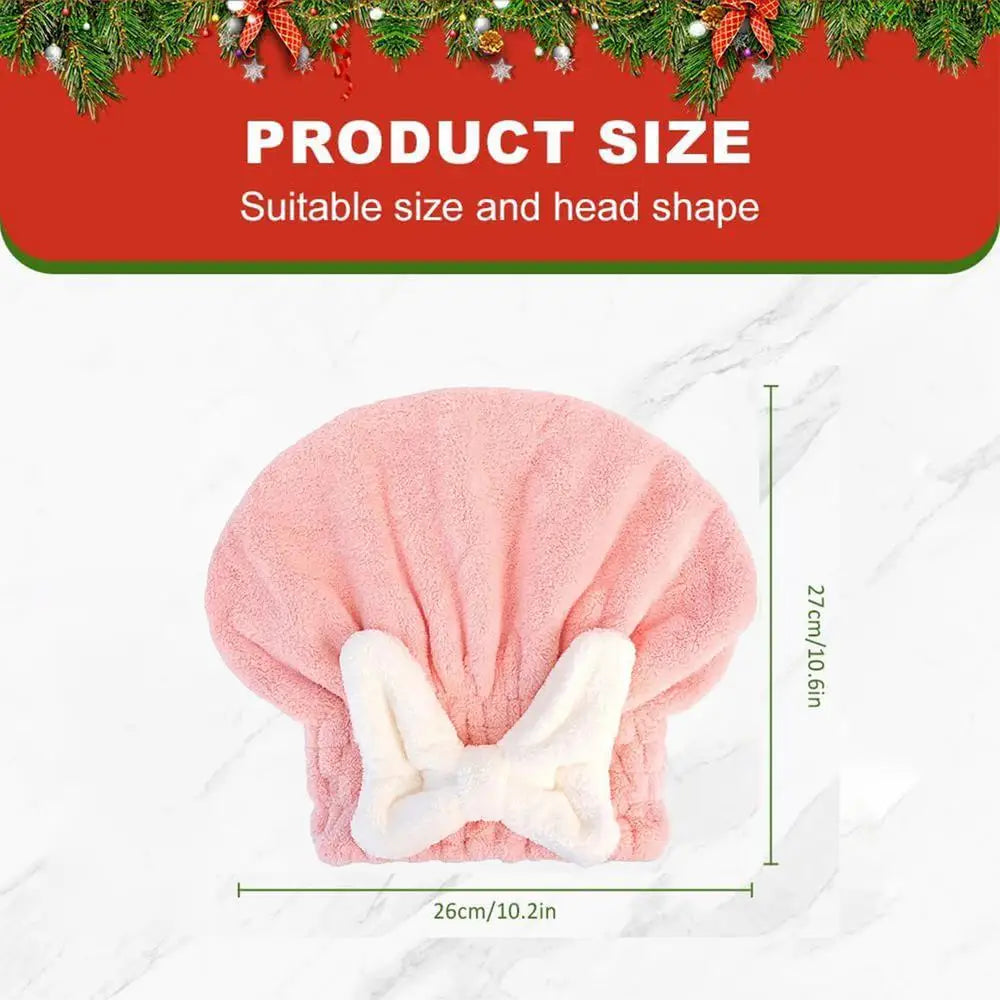 Bow-Knot Hair Drying Turban Wrap for Curly & Long Wet Hair