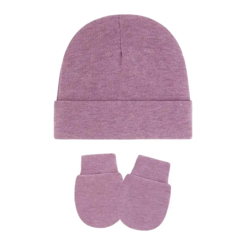 Cotton Newborn Baby Hat & Mittens Set – Soft Knit, 0–12 Mo