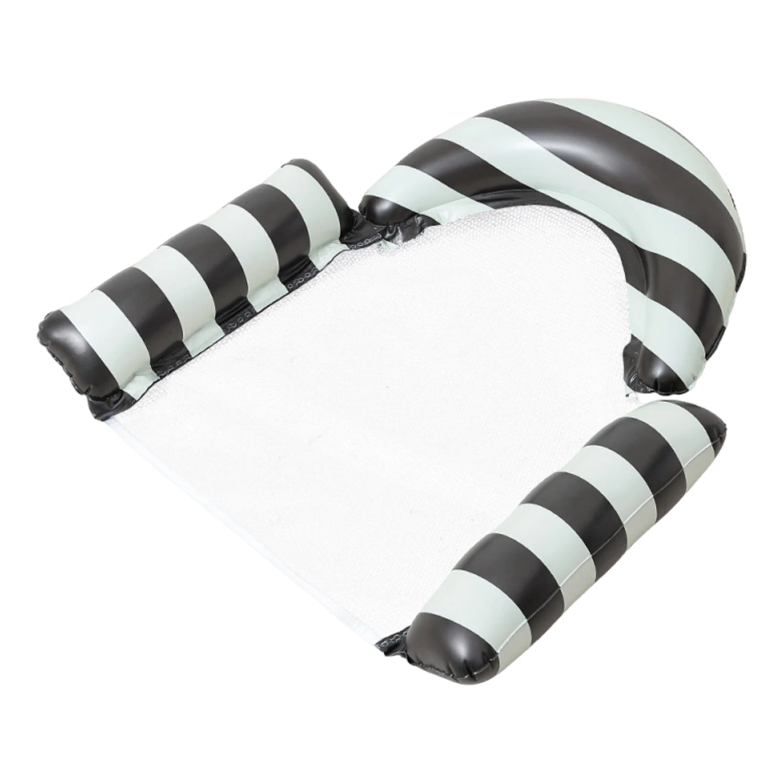 Stripe Pattern PVC Foldable Water Seat Inflatable Floating Single Seat Thickened Floating Bed for Summer Water Entertainment Peaceful Pleasures Health and Wellness