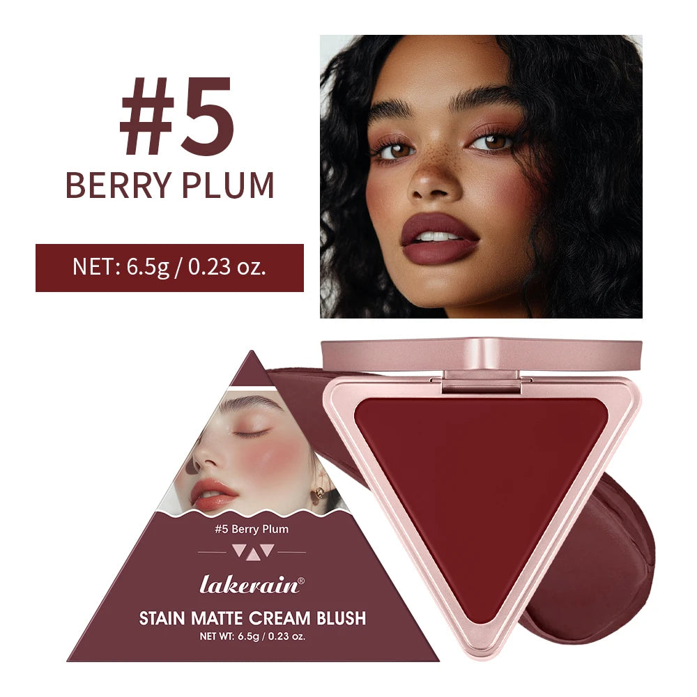 Higher Standard Satin Matte Cream Blush Long-Lasting Makeup Blush Brightening Low Saturation Shrinking and Expanding Natural Peaceful Pleasures Health and Wellness 5 berry plum