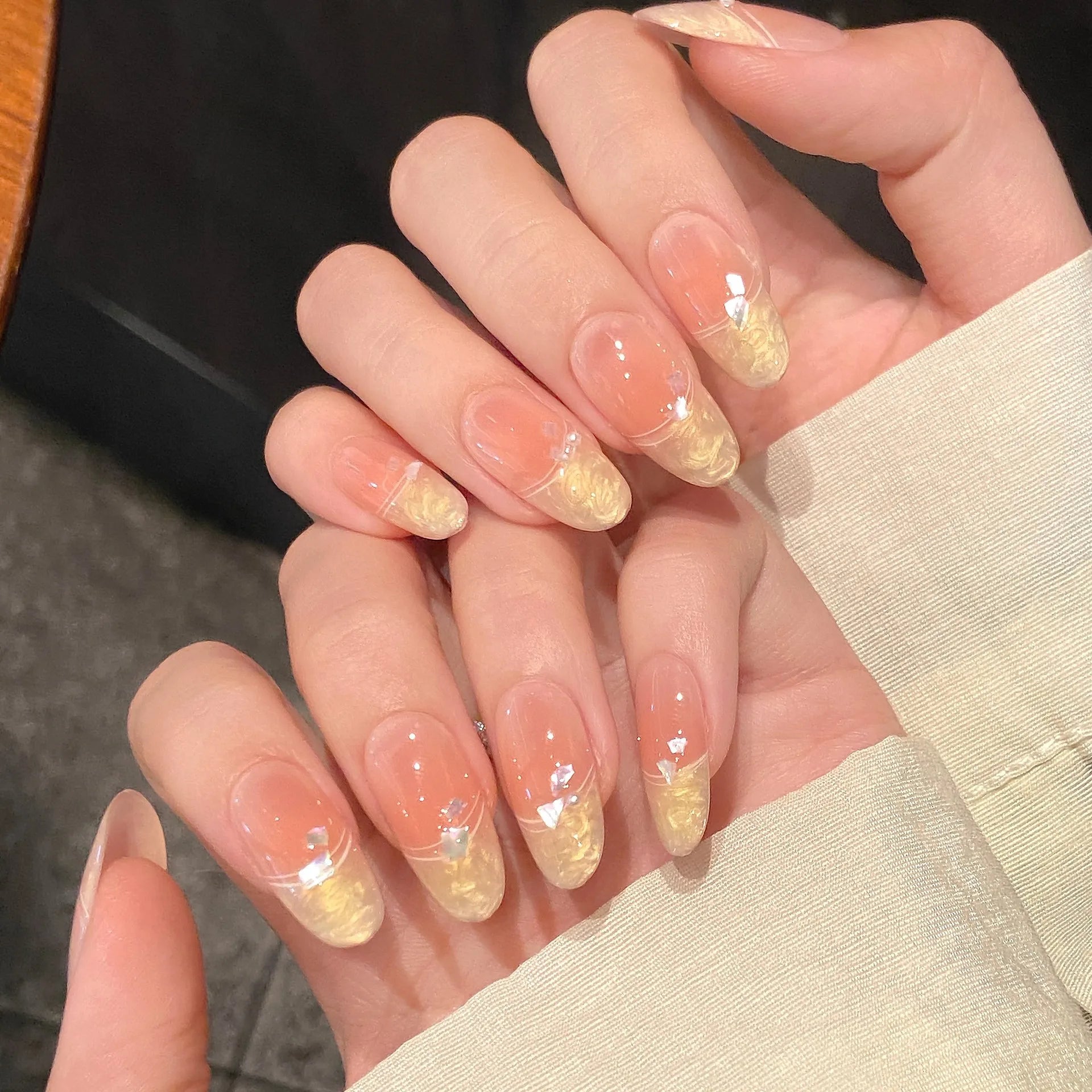 10pcs Handmade Round Press on Nails Sweet Cute Flowers Fake Nails for Girl Wearable Reusable Shiny Korean Style False Nail Tips Peaceful Pleasures Health and Wellness