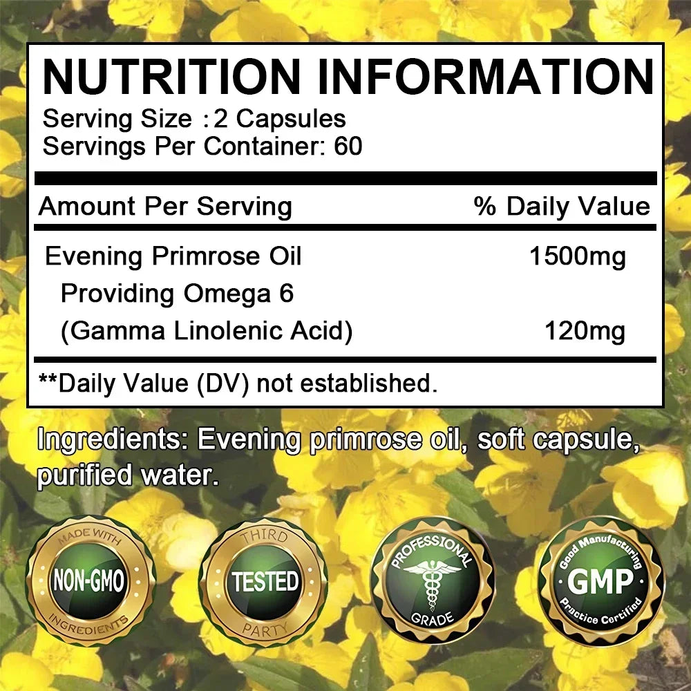 Evening Primrose Oil 1500mg 120 Capsules – Hormonal Balance
