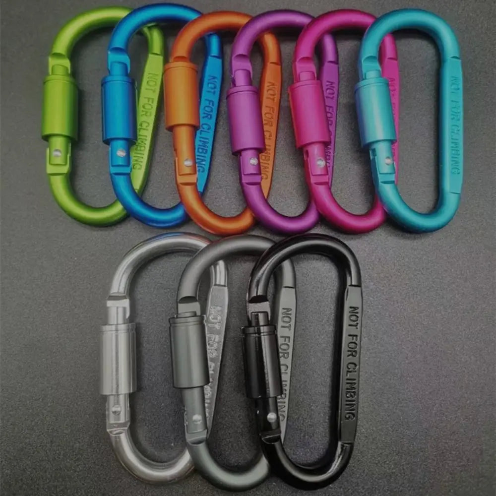 Aluminium Alloy Sports Keychain High Quality Multi Colors with Lock D-shape Carabiner Camping Hiking Hook Outdoor Tool Peaceful Pleasures Health and Wellness