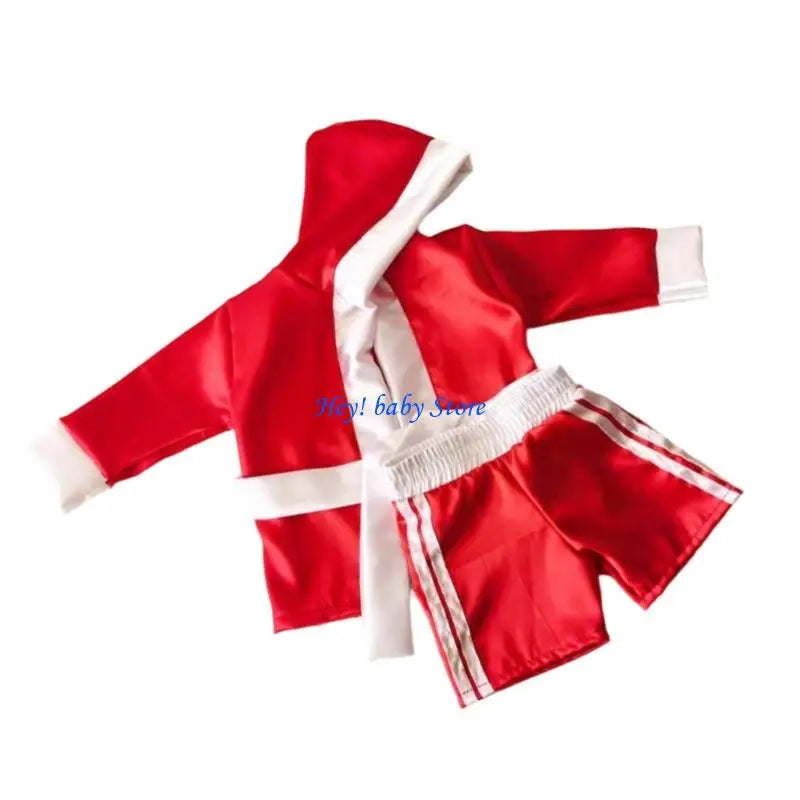 Newborn Boxing Photography Costume | Baby Robe & Shorts Set