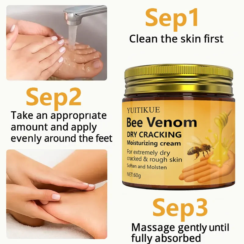 Bee Venom Repair Cream 60g | Dry Cracked Skin Moisturizer Intensive Repair Cream Peaceful Pleasures Health and Wellness