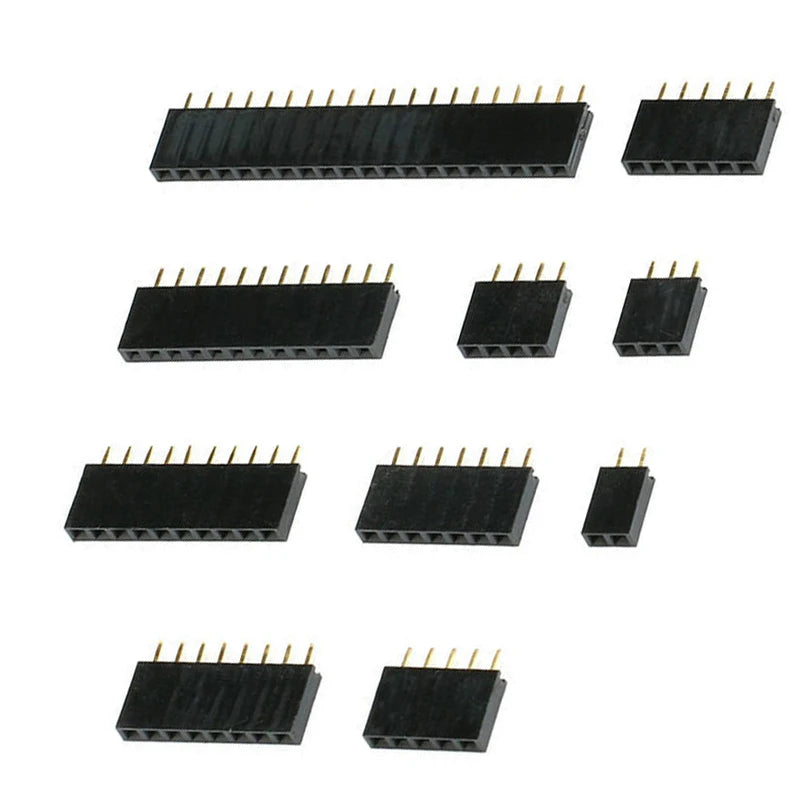 100Pcs/lot 2.54mm Pitch 2/3/4/5/6/7/8/9/10/12/20/40 Pin Female Single Row Straight Header Strip Connector For PCB Peaceful Pleasures Health and Wellness 100Pcs 2Pin