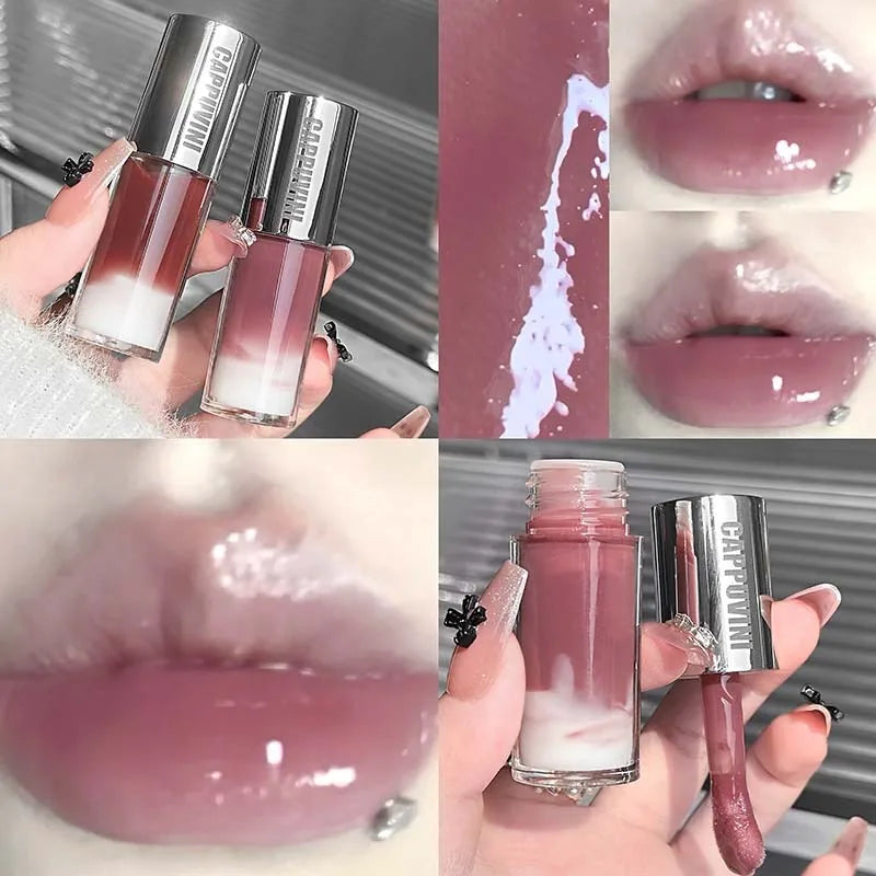 Cappuvini Glass Lip Gloss | Mirror Shine Dual-Layer Mixing