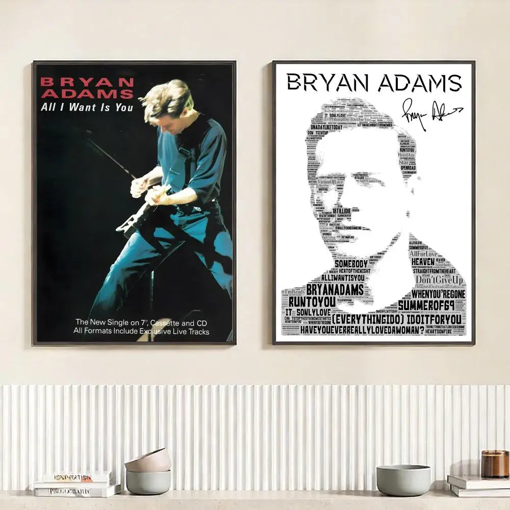 Singer B-Bryan Adams Poster HD Self Adhesive Waterproof Wall Art Ideal for Home Office Dorm Bedroom Great Gift Peaceful Pleasures Health and Wellness