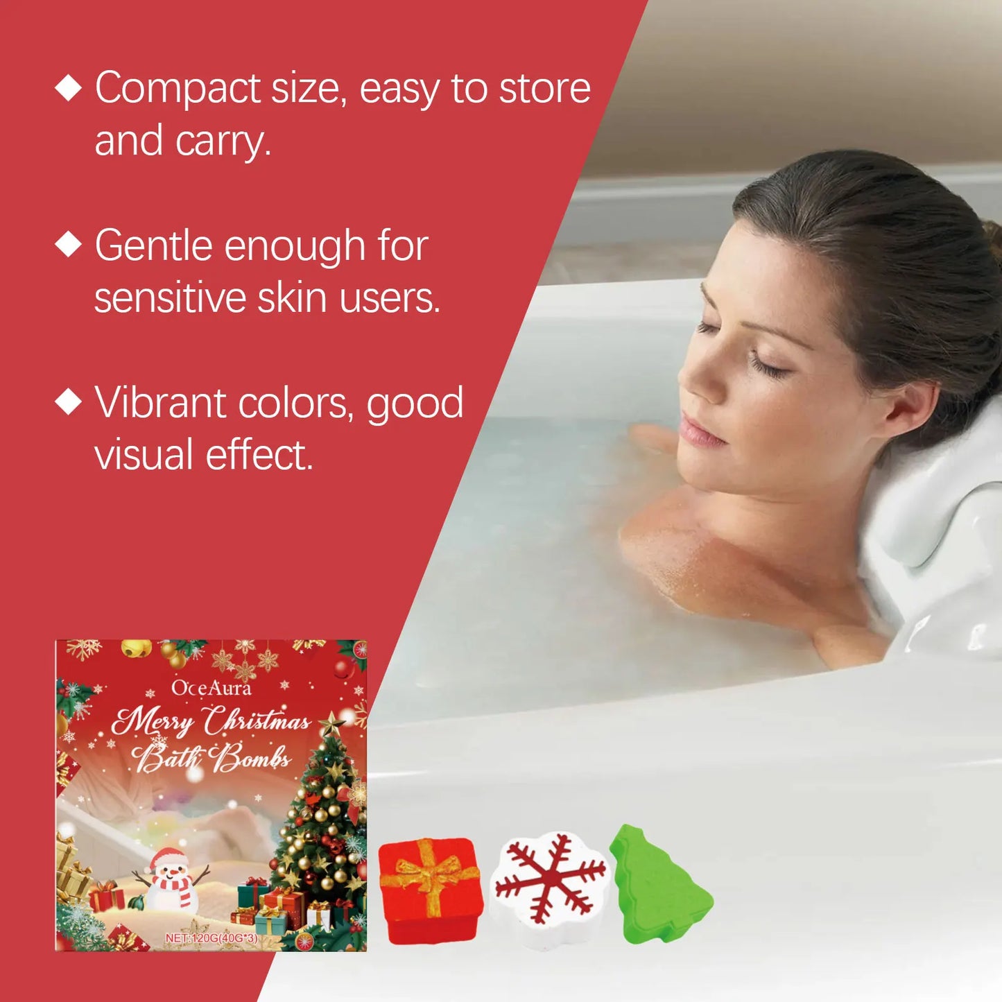 Christmas Nourishing Bath Bomb Gift Set – Rich Foam & Fragrance