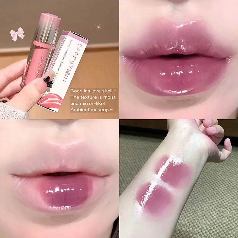 Cappuvini Strawberry Lip Gloss | Glass Mirror Shine Lip Tint