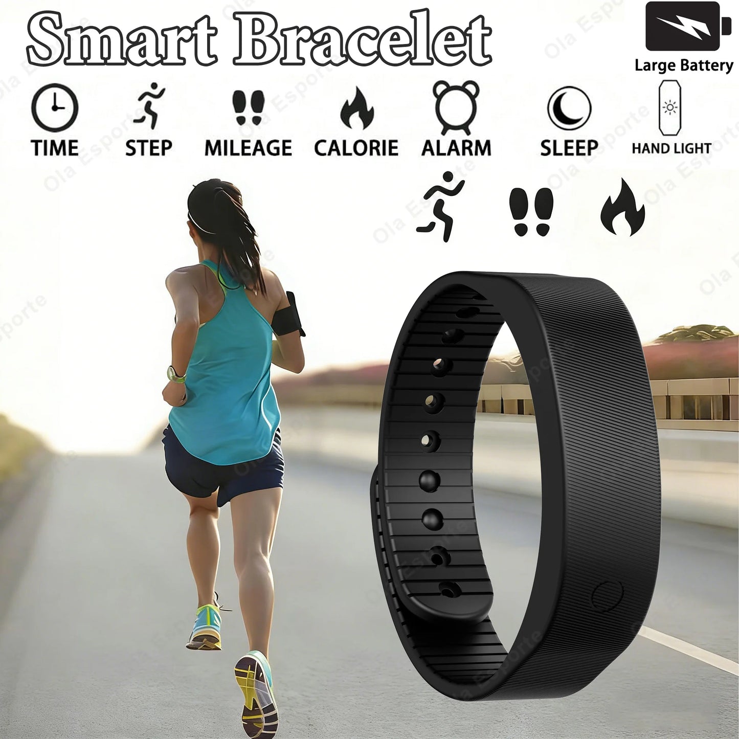 LED Smart Fitness Band – Step Tracker, Alarm & Sleep Monitor