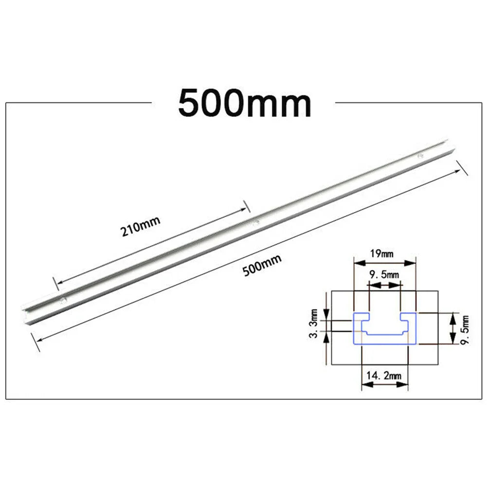 Aluminum T-Slot Track Rail 300–600mm | Woodworking Miter Jig