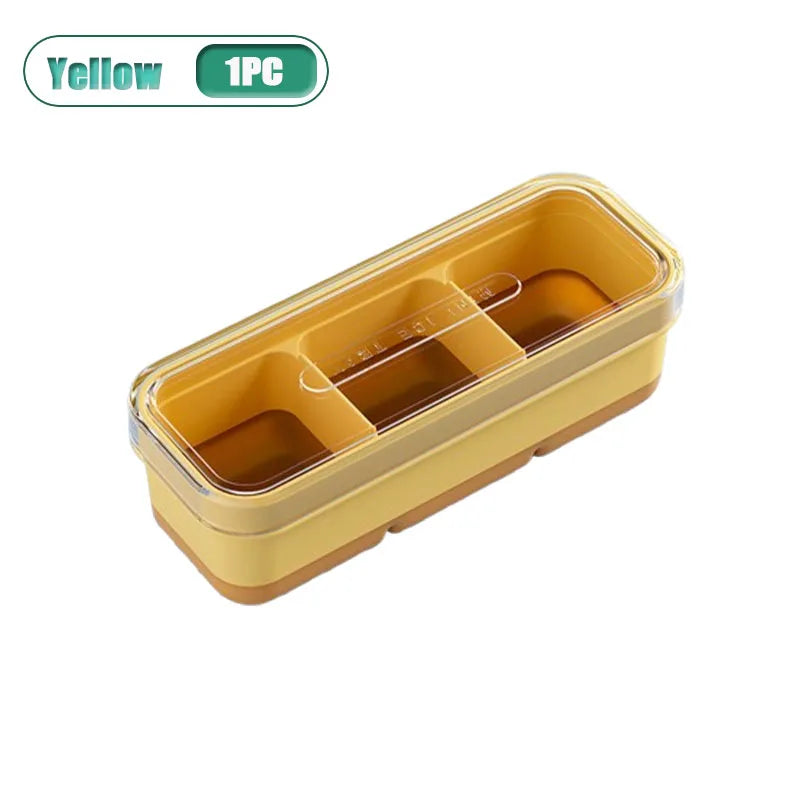 3-Compartment Silicone Ice Cube Tray with Lid – BPA Free